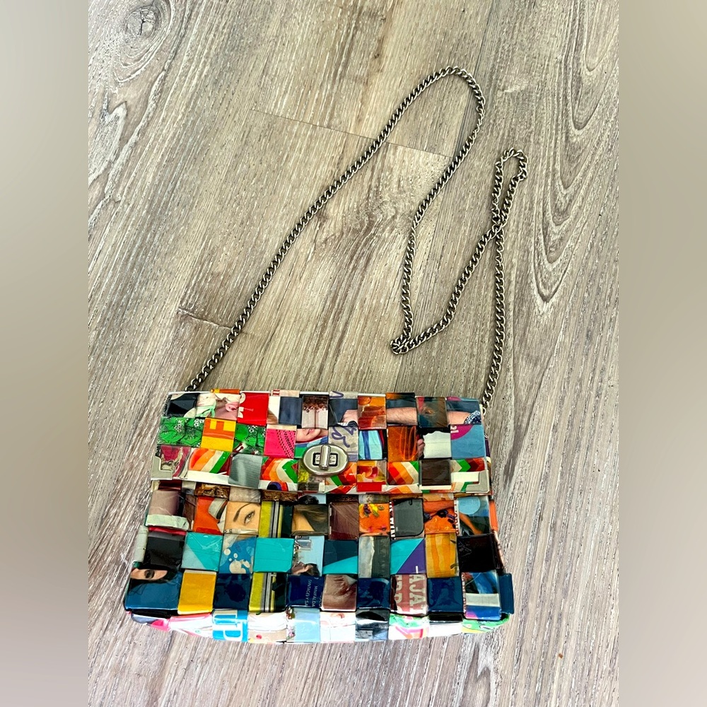 Colorful handmade Argentine artisan bag.